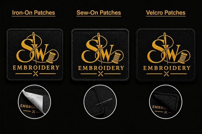 Iron-on, sew-on and Velcro patch backings compared