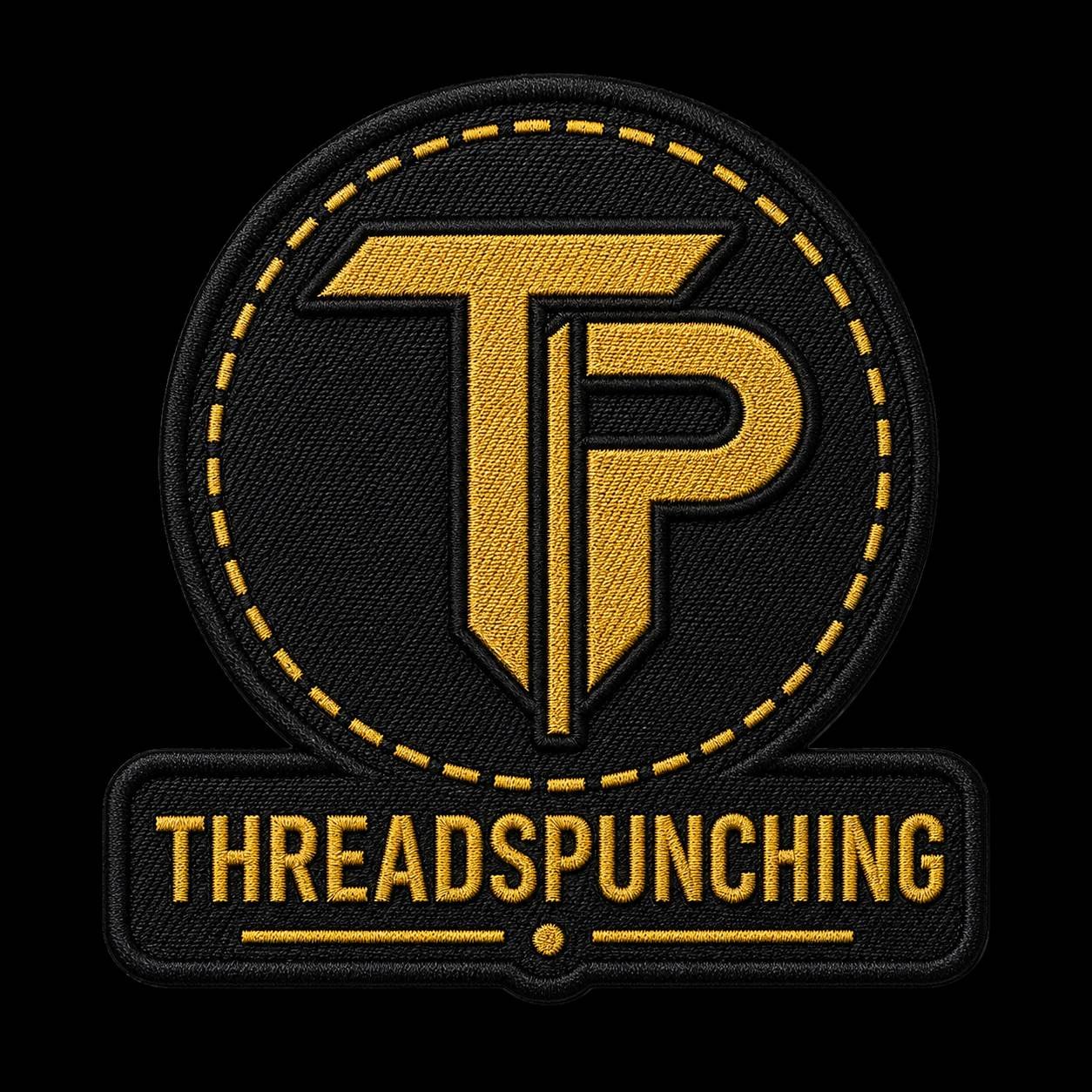 Woven patch showing fine thread detail and small text