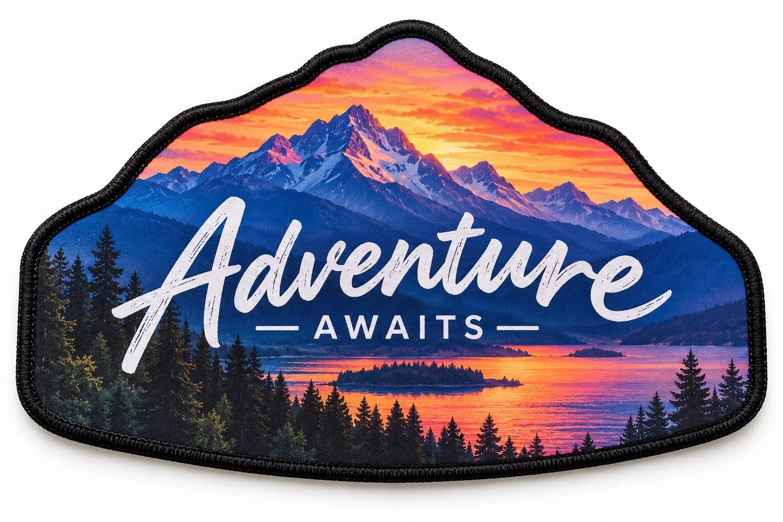 Custom sublimated patch with full-colour printed design